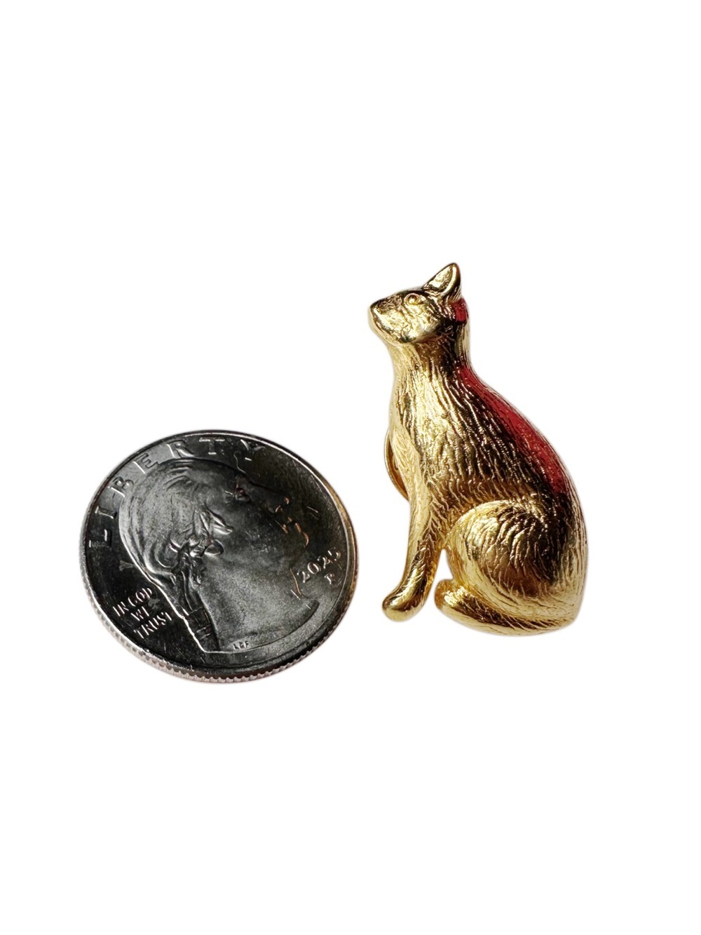 Trifari Gold Tone Cat Brooch - Picture 2 of 4